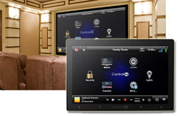 automated home theatre touch panel control